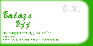 balazs ujj business card